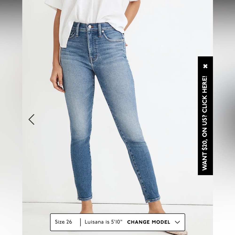 Madewell 10” Highrise Skinny Crop Jeans in Sheffield Wash